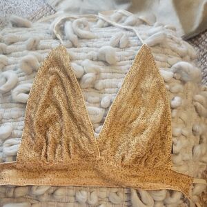 Gold Glitter Crop Top